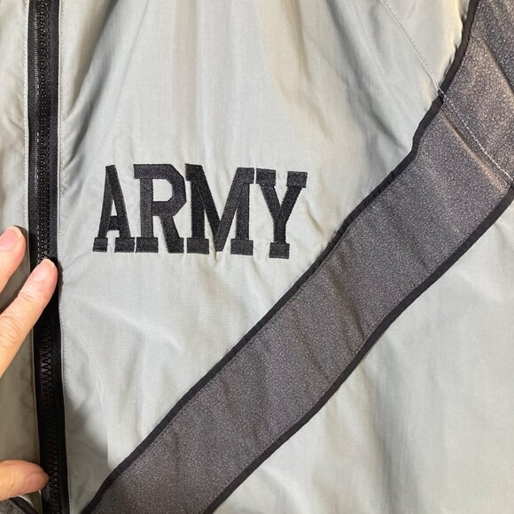 Mens Vintage IPFU Nylon Army Jacket Gray Black XL Long - Picture 6 of 9